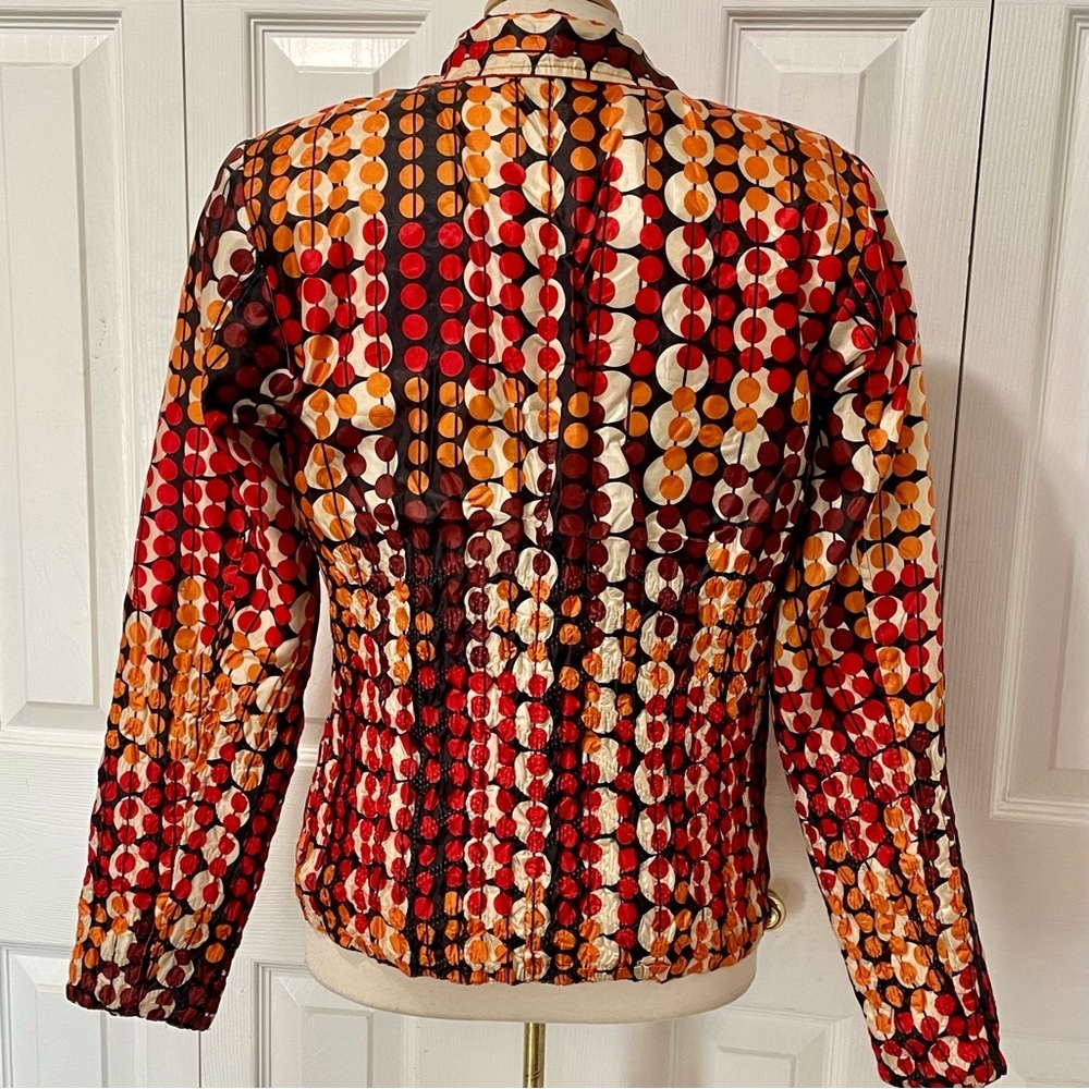 Vintage UBU satin Colorful Patterned Women's reversible zip jacket - Picture 2 of 11